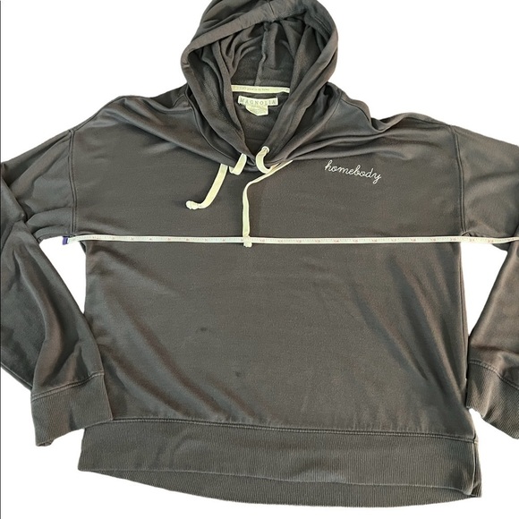 MAGNOLIA WOMENS GRAY LIGHTWEIGHT HOMEBODY PULLOVER HOODIE OVERSIZED SMALL - Picture 5 of 11